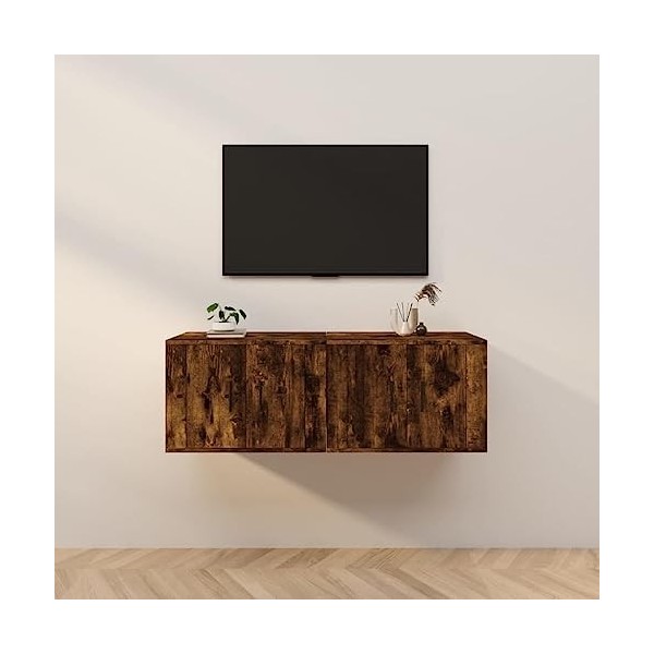 VEEKI Meuble TV, Meuble TV Suspendu, Meuble, Meuble TV avec Rangement，Meuble Industriel, Convient pour Salon ou Chambre, Meub