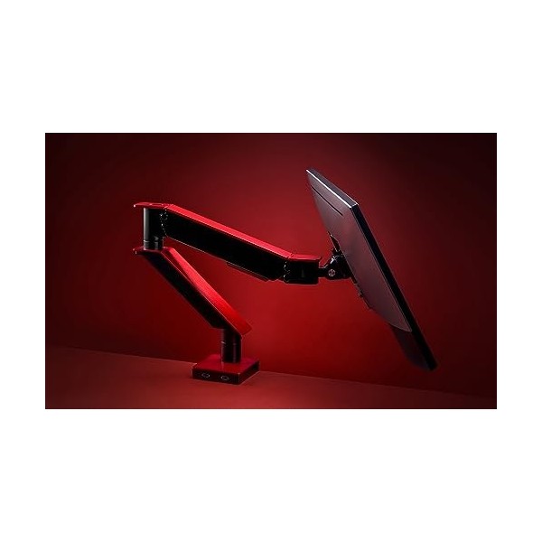 My Wall HL25-1L Support de Bureau entièrement Mobile avec vérin à gaz pour écran Plat, 2 Ports USB, Gestion des câbles, Bras 