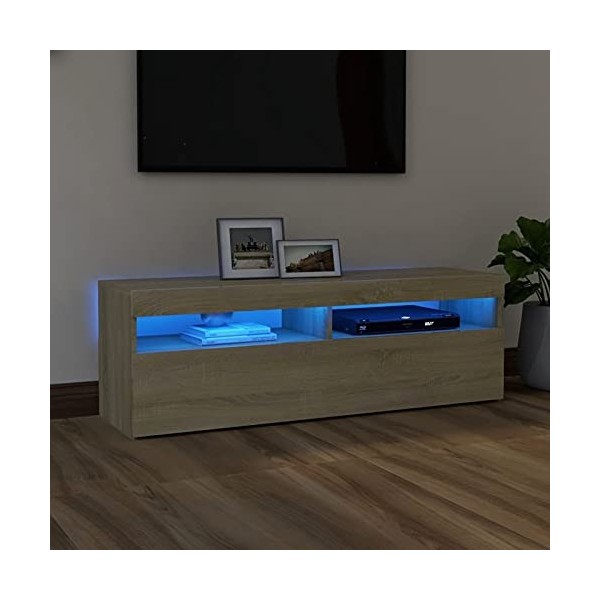 Norheim Meuble TV LED, Meuble TV,Meuble TV scandinaves,Meuble TV Moderne,Banc TV,Meuble TV avec lumières LED, Armoire Basse C