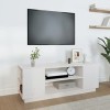 Keyur Meuble TV, Banc TV Buffet Bas Support de Télévision Meuble Télé Meuble TV Blanc 110x35x40,5 cm Bois de pin Massif