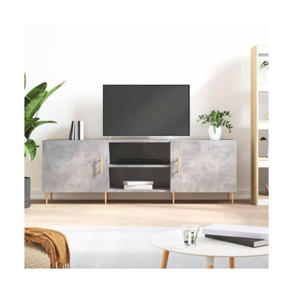 VEEKI Meuble TV, Meuble TV Suspendu, Meuble TV Industriel, Meuble TV Bois, Meuble Chambre, Convient pour Salon ou Chambre, Gr