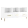 Hovothy Meuble TV Blanc Brillant 102x36x50 cm Bois dingénierie Buffet TV Espace de Vie Intérieur Style Calme Meuble de Salon