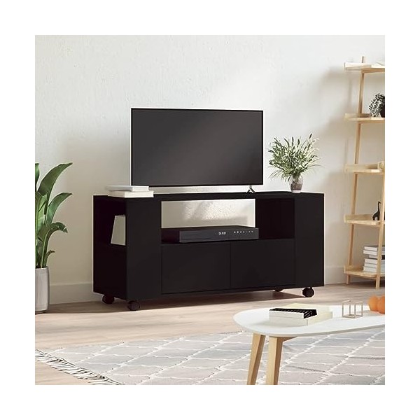 Camerina Meuble TV Noir 102x34,5x43 cm Bois dingénierie,Table TV,Ensemble Meuble TV,Meuble TV