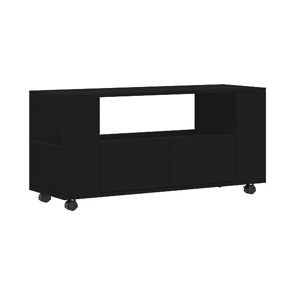 Camerina Meuble TV Noir 102x34,5x43 cm Bois dingénierie,Table TV,Ensemble Meuble TV,Meuble TV