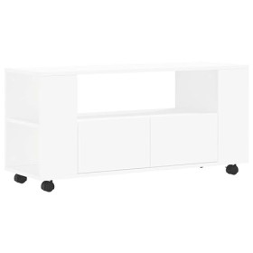 Camerina Meuble TV Blanc 102x34,5x43 cm Bois dingénierie,Table Television Salon,Meuble Télé Haut,Meuble TV Haut