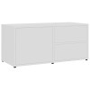 vidaXL Meuble TV Armoire Basse Meuble Divertissement Meuble Multimédia avec 2 Tiroirs et 1 Compartiment Salon Maison Gris Bét