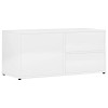 vidaXL Meuble TV Armoire Basse Meuble Divertissement Meuble Multimédia avec 2 Tiroirs et 1 Compartiment Salon Maison Gris Bét