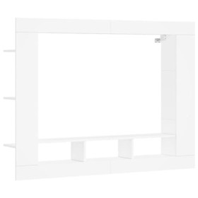 ZEYUAN Meuble TV Blanc 152x22x113 cm Bois dingénierie Meuble TV,Table Basse Salon Meuble TV,Table Basse LED Couleurs