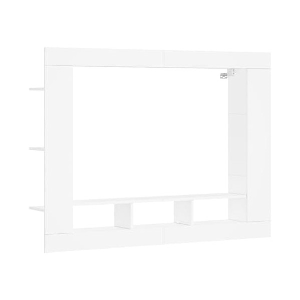 ZEYUAN Meuble TV Blanc 152x22x113 cm Bois dingénierie Meuble TV,Table Basse Salon Meuble TV,Table Basse LED Couleurs