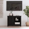 Camerina Meuble TV Noir 70x36,5x52 cm Bois de pin Massif,Meuble TV,Meuble TV Moderne,Meuble de Salon
