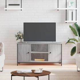 JUNZAI Meuble TV Sonoma Gris 100x40x50 cm Bois dingénierie,Meuble Haut Salon,Meuble TV Étagère,Meuble dangle TV