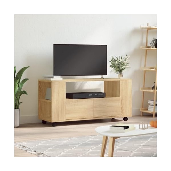 JUNZAI Meubles TV chêne Sonoma 102x34,5x43 cm Bois dingénierie,Table TV,Ensemble Meuble TV,Meuble TV