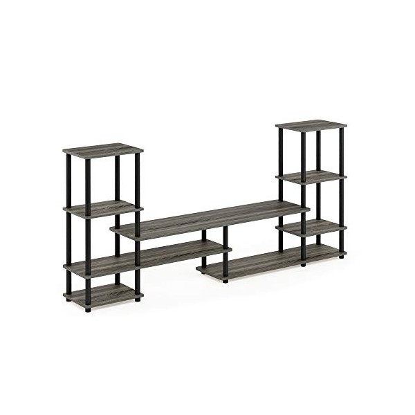 Furinno Turn-N-Tube Meubles TV sans Outils, Bois, Taille Unique, Gris Chêne Français, One Size