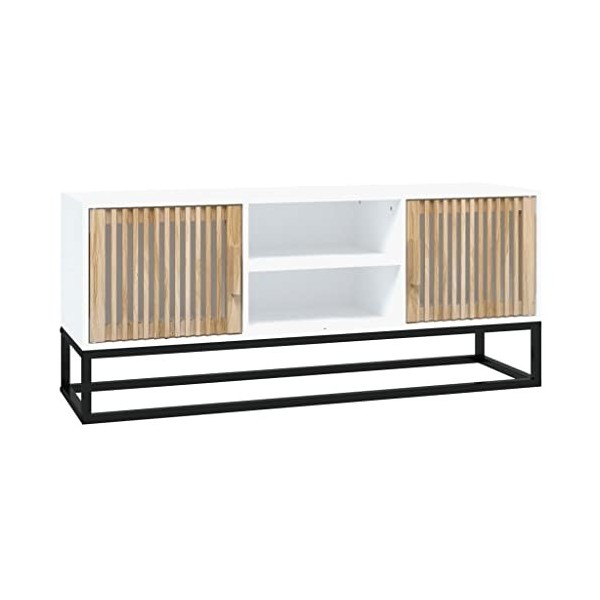 vidaXL Meuble TV, Armoire de Télévision avec 2 Compartiments, Meuble Télé avec Rangement Salon Salle de Séjour, Scandinave, B