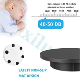 lxiluv Plate-Forme Rotative Automatique Présentoir Rotatif Motorisé 42cm 100kg Charge Plateau Tournant électrique à 360 Degré