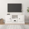 Higsose Meuble TV Salon Blanc 100x35,5x45 cm Bois dingénierie Armoire Télévision Dessus Stable et Robuste Vitrine daffichag