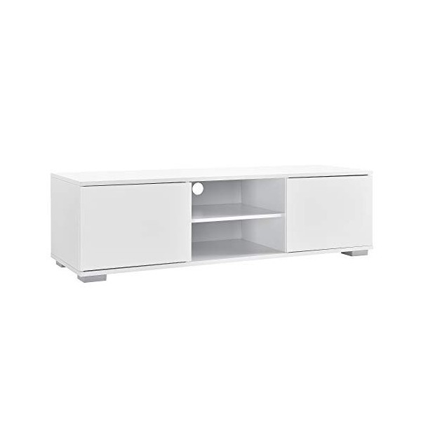 [en.casa] Meuble TV avec Compartiments et Portes Buffets Bas téléviseur Armoire Bas 34,5cm x 120cm x 40cm MDF Noir