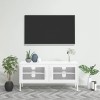 Générique Meuble TV Blanc 105x35x50 cm Acier,15.8 KG,336242, Meubles, Meubles TV