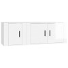 vidaXL Ensemble de Meubles TV 2 pcs Blanc Brillant Bois dingénierie