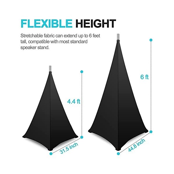 Wisyurt Housse de Support de Haut-Parleur-Couvertures de Haut-Parleur DJ Compatibles avec la Plupart des Supports de Haut-Par