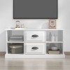 Maxspace TV Meuble, Meuble Tele, Meuble TV Chambre, Meuble TV Iindustrielblanc Brillant 99,5x35,5x48 cm Bois dingénierieConv