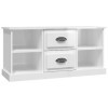 Maxspace TV Meuble, Meuble Tele, Meuble TV Chambre, Meuble TV Iindustrielblanc Brillant 99,5x35,5x48 cm Bois dingénierieConv