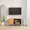 vidaXL Meuble TV Marron et Noir 80x31,5x46 cm Bois Massif de manguier