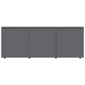 Qnotici Meuble TV avec 3 tiroirs coulissants, meuble de salon, meuble avec support multimédia, 80 x 34 x 30 cm, gris brillant