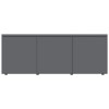 Qnotici Meuble TV avec 3 tiroirs coulissants, meuble de salon, meuble avec support multimédia, 80 x 34 x 30 cm, gris brillant
