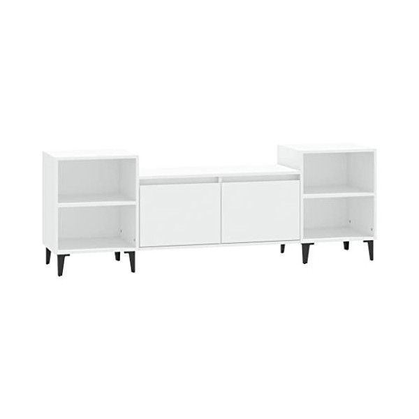 Meuble TV Blanc 160x35x55 cm Bois dingénierie - Banc TV, Meuble TV Suspendu, Convient pour Salon ou Chambre