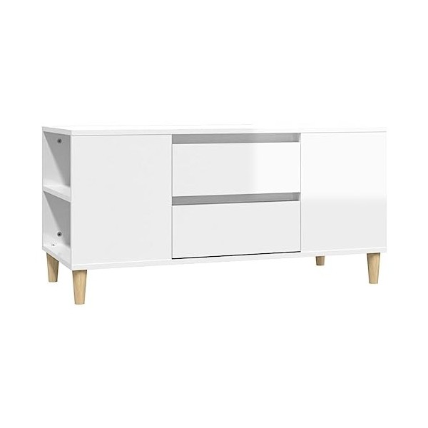 WREWING Meuble TV,Support pour Téléviseur Jusqu’à 50-80 Pouces,Table Télé avec Étagères Réglables,Bas Table TV Support de Tél