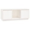 Meuble TV Blanc 110,5x35x44 cm Bois de pin Massif - Banc TV, Meuble TV Suspendu, Convient pour Salon ou Chambre