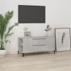 Meuble TV Gris béton 102x44,5x50 cm Bois dingénierie - Meuble TV, Armoire Basse Centre, Support Télé pour Salon Chambre,