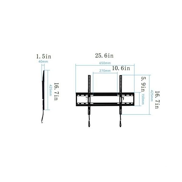 Support TV Support de Montage Mural for téléviseur, Maison, Salon, Angle dinclinaison réglable, Support daffichage LCD, Bur