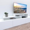 Henor Meuble TV Échelle Réglable Bois FSC® 110+110 x 35 x 30/15 cm Blanc