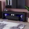 Vida Designs Luna TV LED 1 tiroir Moderne Brillant Mat MDF Salon multimédia Meuble RGB Blanc et Gris Clair, Bois dingénierie