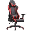 Yaheetech Chaise de Gaming Ergonomique Fauteuil de Gamer Dossier Inclinable 180° Hauteur Réglable Rembourré Similicuir avec S
