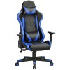 Yaheetech Chaise de Gaming Ergonomique Fauteuil de Gamer Dossier Inclinable 180° Hauteur Réglable Rembourré Similicuir avec S