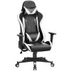 Yaheetech Chaise de Gaming Ergonomique Fauteuil de Gamer Dossier Inclinable 180° Hauteur Réglable Rembourré Similicuir avec S