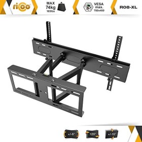RICOO Support TV Mural Plat R08- x L Orientable Inclinable Universel 32-75 Pouces 81-191cm Fix ation Murale Télé Incurvé VE