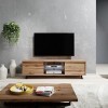 Selsey Luna - Meuble TV/Banc TV chêne wotan, 140 cm, éclairage LED