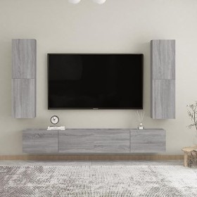vidaXL Meubles TV muraux 2 pcs Sonoma Gris 30,5x30x110 cm