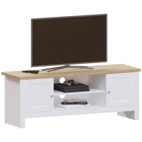 Vida Designs Arlington Meuble TV 2 Portes Blanc, 39 x 128 x 49 cm