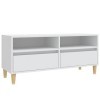 Keyur Meuble TV, Banc TV Buffet Bas Support de Télévision Meuble Télé Meuble TV Blanc 100x34,5x44,5 cm Bois dingénierie