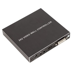 Goshyda Contrôleur vidéo Mural DVI TV, Support Mural TV et Mur vidéo, Affichage Rotatif à 180 degrés 1x2, 1x3, 1x4, 2x2, 4x1,