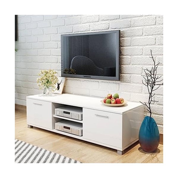 Générique Meuble TV à Haute Brillance Blanc 120 x 40,3 x 34,7 cm,22 KG,243041, Meubles, Meubles TV