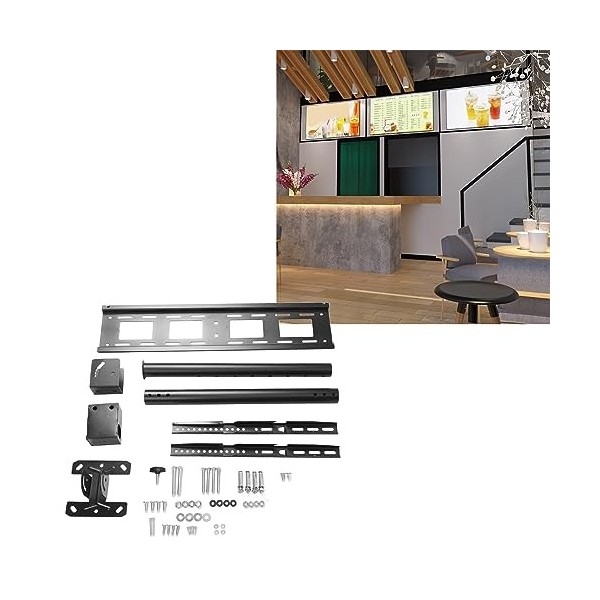 Support de Montage au Plafond TV, Support de Montage TV en Tôle Laminée à Froid Robuste et Réglable pour TV 32 à 85 pour Hôte