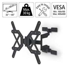 Hama Support mural TV FULLMOTION "Ultraslim" Support ultraplat pivotant et inclinable pour écran de 81 à 165cm 32" à 65" , 