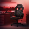 ML-Design Chaise de Gaming avec Fonction Bascule, Noir-Bleu, Similicuir, Chaise de Bureau Ergonomique avec Accoudoirs, Pivota