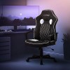 ML-Design Chaise de Gaming avec Fonction Bascule, Noir-Bleu, Similicuir, Chaise de Bureau Ergonomique avec Accoudoirs, Pivota